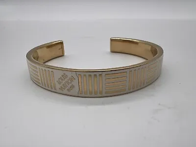 Louis Vuitton Palladium Damier Cuff Bracelet Size L - White • £145