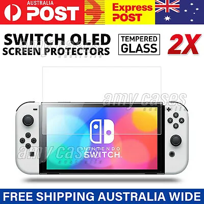 2X For Nintendo Switch OLED  Tempered Glass Screen Protector MEL • $4.55