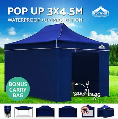 $289.95 • Buy 3x4.5m Instahut Pop Up Gazebo Outdoor Tent Folding Wedding Marquee Party Gazebos