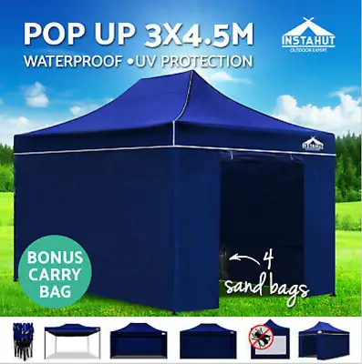 3x4.5m Instahut Pop Up Gazebo Outdoor Tent Folding Wedding Marquee Party Gazebos • $289.95