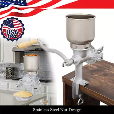 Home Use Wheat Grinder Corn Grain Mill Nut Manual Hand Cranking Silver • $36.99