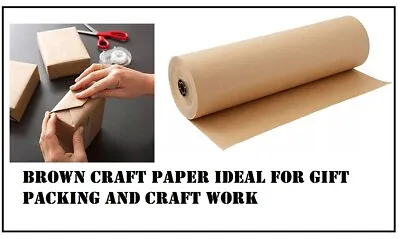 Craft Paper Multipurpose Brown Wrapping Paper Roll Ideal For Gift Wrapping & Art • £4.97