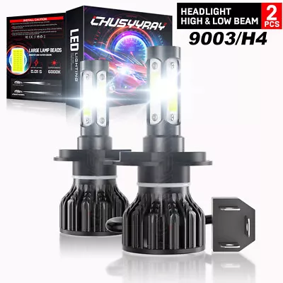 4-sides H4 9003 Super Bright White Kit LED Headlight Bulbs High Low Beam 6500K • $13.99