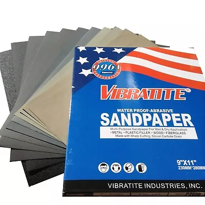 Wet And Dry Sandpaper 230x280mm From 120 To 10000 Grit Abrasive Sheet Waterproof • $2.49