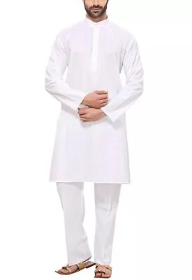 Indian Traditional Bollywood Solid White Color Kurta Men's Ethnic Wear Kurta • $34.01