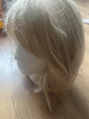 Cosplay Women Blonde Fringe Long Natural Straight Wavy Full Head Hair Wig • £10