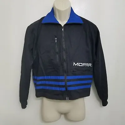 Mopar Mens Jacket Small Black Blue Striped Full Zip Official Vintage • $59.99