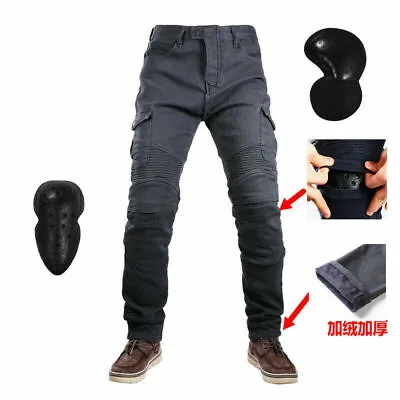 Winter Velvet Motorcycle Casual Motocross Jeans With Protective Gear 2022 • $152.70