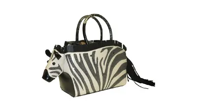 Statement Funky 3d Zebra Design Top Handle Handbag Black • £49.99
