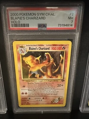 $200 • Buy 2000 Pokemon Gym Challenge Blaine's Charizard Holo PSA 7 NM