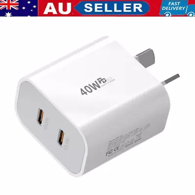 40W DUAL USB-C PD Fast Charging Wall USB C Charger Power Adapter Type-C Brick AU • $13.90