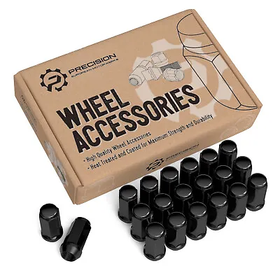 20pcs 14x1.5 Lug Nuts | Acorn Cone Bulge Long Closed | XL Tall Black | M14x1.5 • $21.33