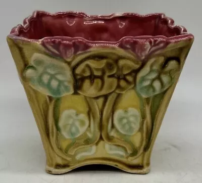 Cyclamens Cache Pot Majolica Japan Vintage 1970's Bright Colors • $45