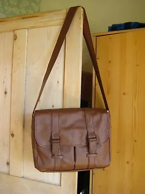 Brown Satchel Messenger Bag - Laptop Cross Body Shoulder Work Bag • £24