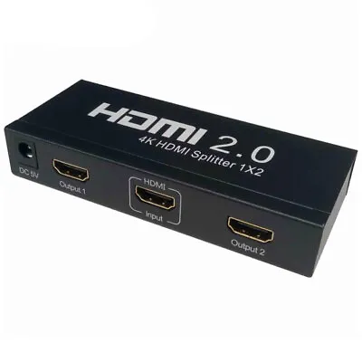 $57 • Buy 2-Way 1 In 2 Out 2.0 HDMI Splitter 2K/4K Full HD 3D For TV DVD Bluray Foxtel Box
