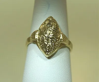 $100 • Buy Ming's 14k Yellow Gold Plated 925 Silver Pierced Phoenix Small Marquise Ring 7.0