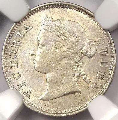 1881 Straits Settlements Victoria 5C - NGC AU Details - Rare Certified Coin • $252.46