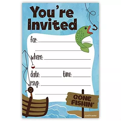 Fishing Party Invitations 20 Count With Envelopes • $18.83