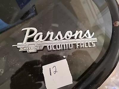 Vintage Parsons Chevrolet Ocoto Falls Metal Dealership Emblem Nameplate Gm • $24.99