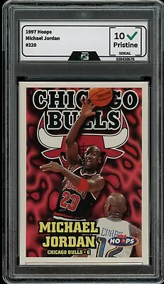 1997 Hoops #220 Michael Jordan GRADED 10 GEM MINT HOF Chicago Bulls • $20