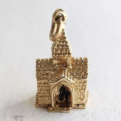 9ct Gold Charm - 9ct Yellow Gold Enamelled Opening Church Wedding Charm (2.8g) • £155