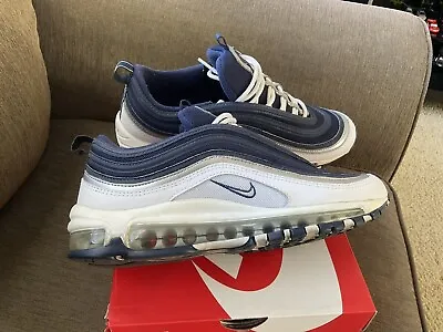 Nike Air Max 97 Navy White Men's Sneaker Size 8.5 DH0612-400 • $75