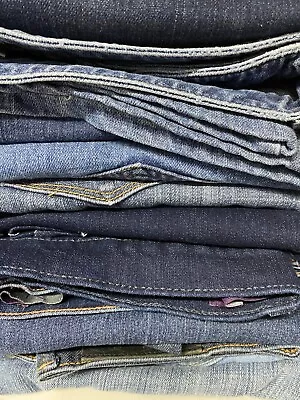 Bulk Denim Jeans Lot 10+ Lb Mens Womens Scrap Crafting Blue Colored Black Gray • $34.99
