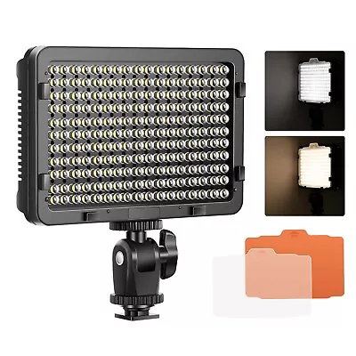 Neewer On Camera Video Light Dimmable 176 LED Panel With 1/4  Thread For DSLR • £39.99