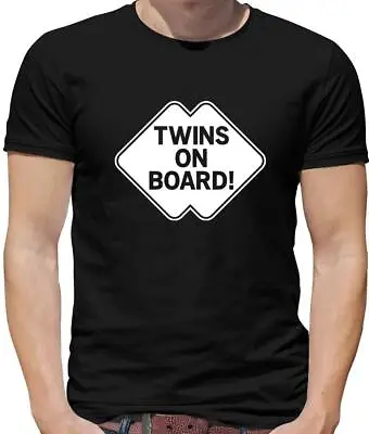 Twins On Board Mens T-Shirt - Pregnant - Maternity - Pregnancy - Baby - Mother • £13.95