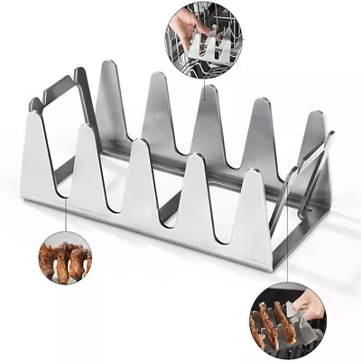 BBQ Rib Rack Multi Grill Rack Stainless Steel Roasting Rack Rib Racks BBQ Tool • $12.25