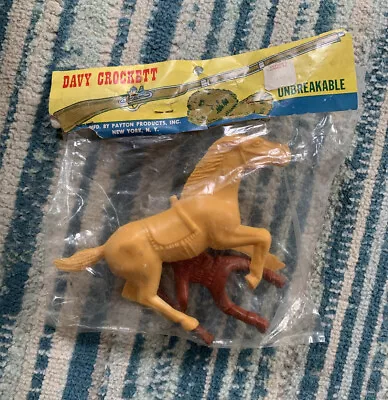 NEW Vintage 1950s Davy Crockett Unbreakable By Payton Products Plastic Horse • $49.99