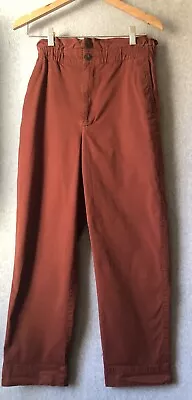 Madewell Paperbag Tapered Size 4 Pants In Copper Rust High Rise Brown Baggy • $17.55