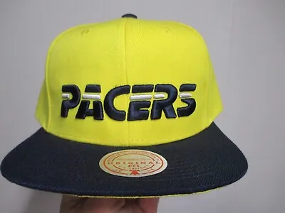 Indiana Pacers  Mitchell & Ness  Flat Rim Snapback Adjustable Hat Nwt 2 Tone • $12.99