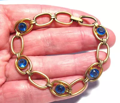 Simmons Gold Blue Stone Vintage Bracelet 6 1/2 Inches • $85