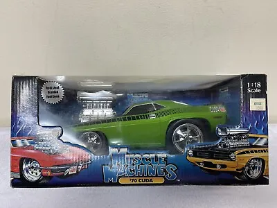 Muscle Machines Black/Green '70 Cuda Real Steel Braided Fuel Lines 1:18 NEW • $75