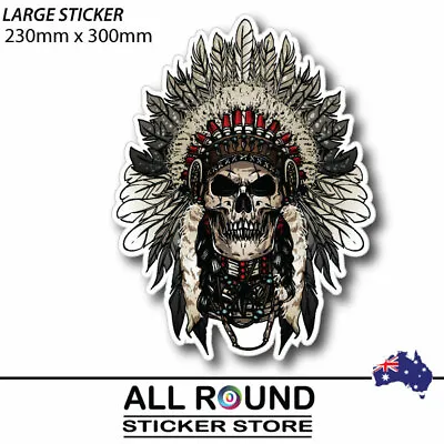 Large Indian Skull Sticker Decal For Car Ute Truck Trailer • $24
