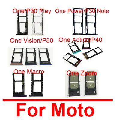 Sim Card Tray Holder For Motorola Moto P30 Play Note P40 P50 One Power Vision  • $4.68