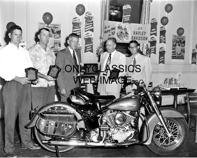 Vintage Harley Davidson Motorcycle Dealer 8x10 Photo Hd Sales Sign Top Salesman • $14.41