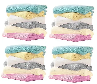 £5.49 • Buy 100% Cotton Premium Cellular Extra Soft Baby Blanket For Cot Pram Moses Basket 