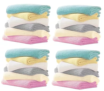 100% Cotton Premium Cellular Extra Soft Baby Blanket For Cot Pram Moses Basket  • £3.49