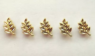 ( 5x ) SMALL Sprig Of Acacia Masonic Pin Badge / Gold Plated Leaf Lapel Gift • £10.79