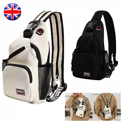 Unisex Sling Bag Chest Backpack Anti-theft Crossbody Rucksack Travel Daypack UK • £6.69