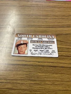 Barney Fife Don Knotts Mayberry RFD Drivers License FREE SHIPPING Deputy NC • $3