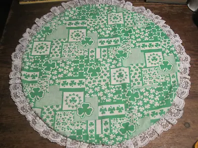 St Pats Day Doily W/lace Edging Reversible To Spring Tulips&daffodils-20  Round • $4.99