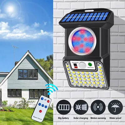 Wireless Solar Alarm LED Light Solar Strobe Light Motion Sensor Detector Outdoor • $13.79