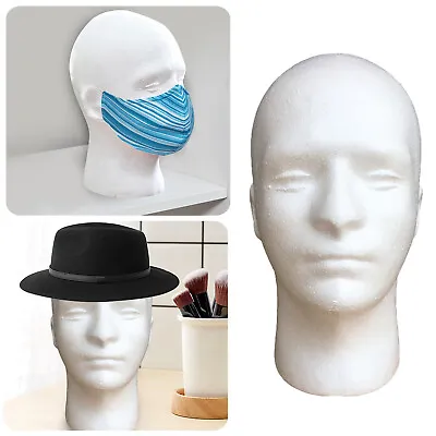 Male Styrofoam Mannequin Manikin Head Model Foam Wig Hair Glasses Display • $7.99