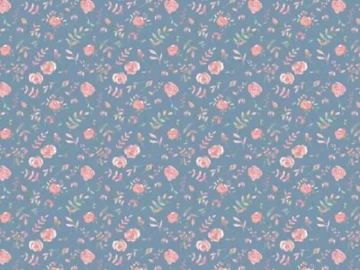 £16.99 • Buy Cotton Jersey Knit Fabric Blue Flowers - Sold Per Metre