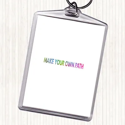£4.99 • Buy Make Your Own Path Rainbow Quote Bag Tag Keychain Keyring
