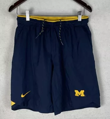 Nike On Field Michigan Wolverines Football Blue Knit Breathe Shorts Medium M • $39.95