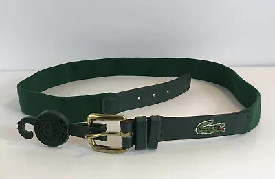 VINTAGE Brass  LACOSTE  Boys Crocodile GREEN BELT 2019 SIZE 32/80  32” New • £25.84